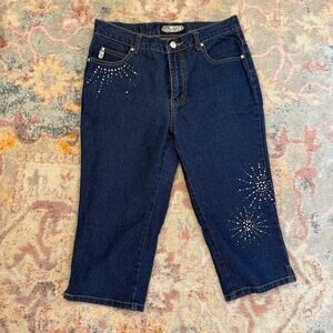 Vintage Y2K bedazzled denim capris